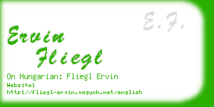 ervin fliegl business card